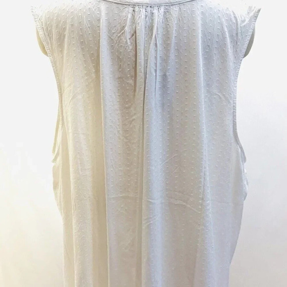 NWT CROFT & BARROW Women Sleeveless Pullover V-Neck 100% Rayon White Shirt Sz 4X - Picture 8 of 13